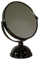 Vintage Pedestal Black 7X Magnification Vanity Mirror