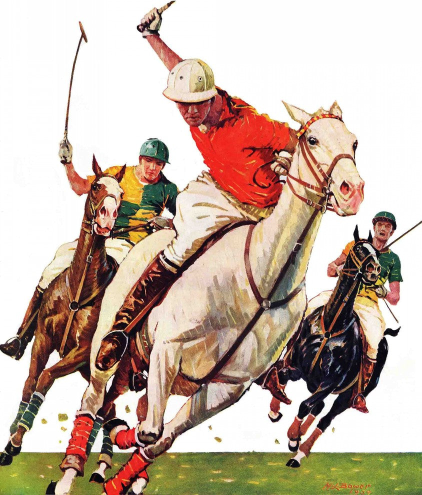 "Polo Match" Painting Print on Canvas by Maurice Bower