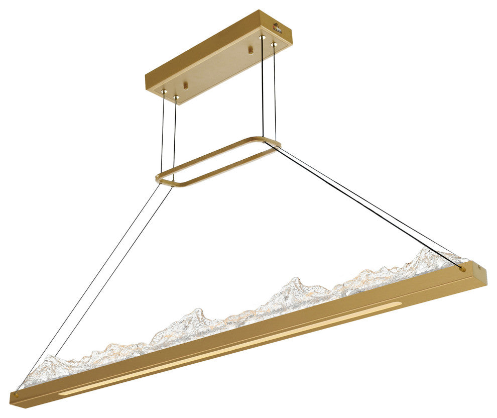 Himalayas Integrated LED Chandelier, Brass, 48 Inches