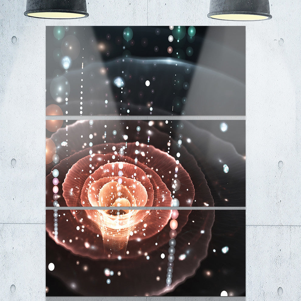 "Flowers With Rain Droplets" Digital Metal Wall Art, 3 Panels, 28"x36"