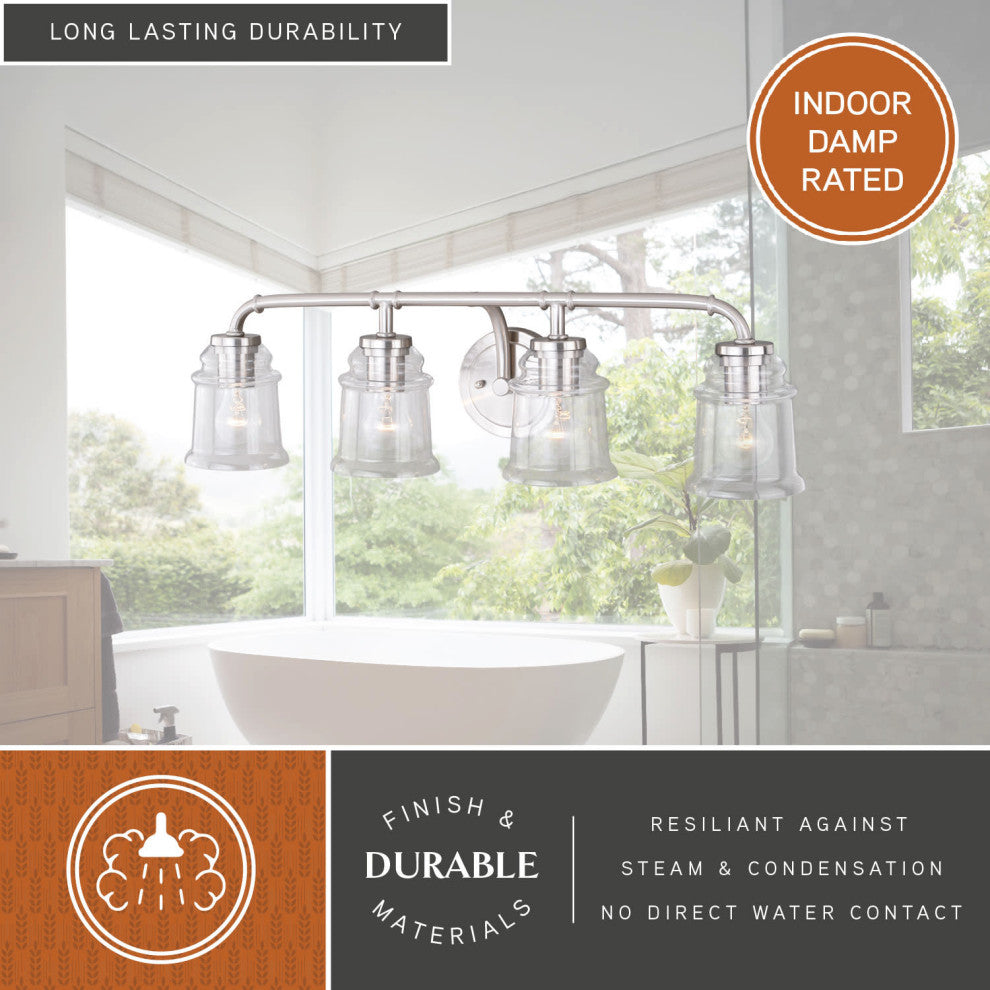 Toledo 4-Light Vanity Satin Nickel