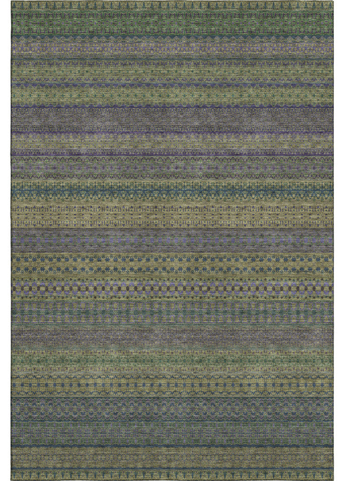 Premium Machine Washable Mayfield AMF527 Olive 8' x 10' Rug