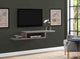 Asymmetrical Wall Mounted TV Console Entertainment Center Wall Decor 60-inch, Light Brown