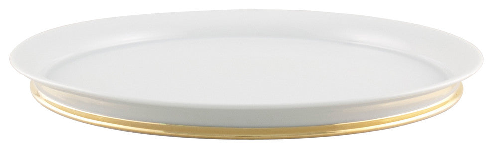 Arienne 12" Platter, White & 24k Gold