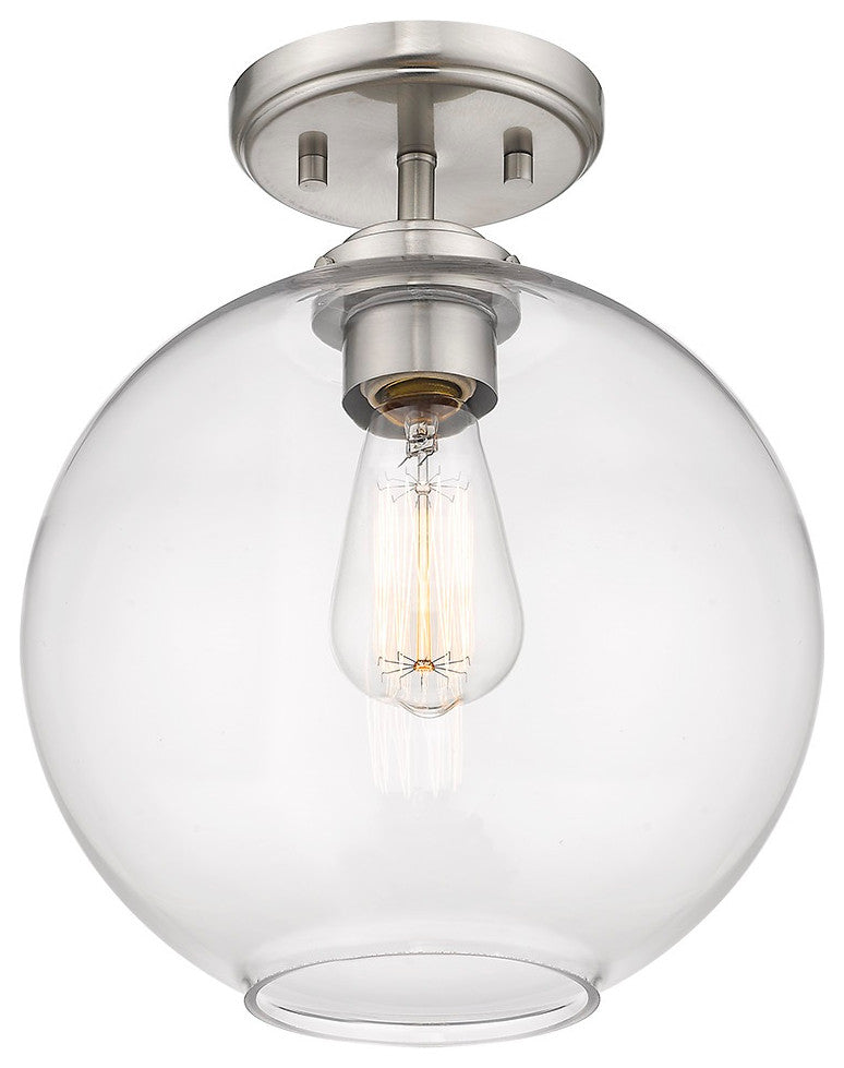 1 Light Retro Ceiling fixture, Satin Nickel