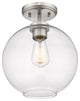 1 Light Retro Ceiling fixture, Satin Nickel