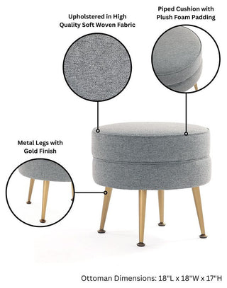 Manhattan Comfort Bailey Ottoman, Set of 2