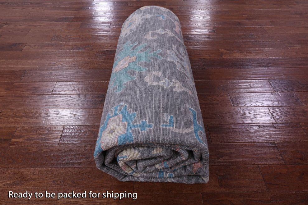Hand Knotted Turkish Oushak Wool Rug 10' 2" X 13' 8" - Q14961