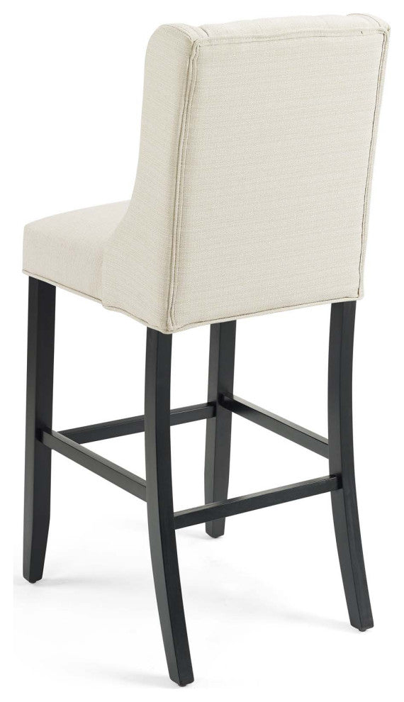Bar Stool Chair Barstool, Set of 2, Fabric, Wood, Beige, Modern, Bar Pub Bistro