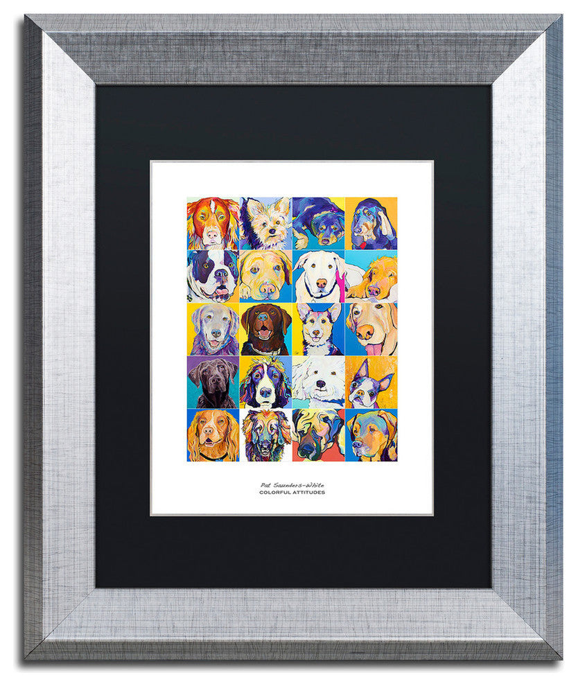 Saunders-White 'Colorful Attitudes Poster', Silver Frame, Black Matte, 11"x14"