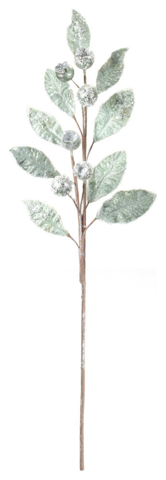 Glittered Pod Leaf Spray, Set of 2