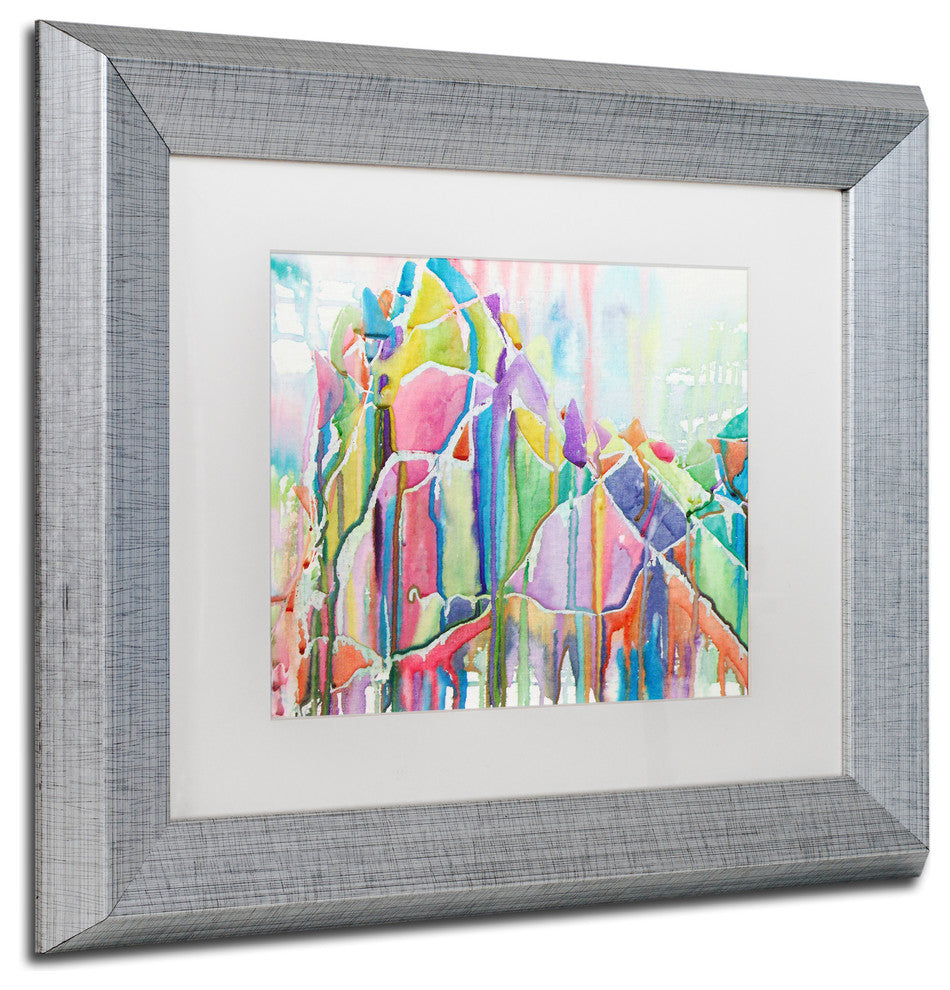 Lauren Moss 'Glint of Gold' Art, Silver Frame, White Matte, 14"x11"