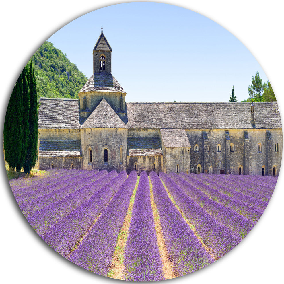 Abbey Of Senanque Blooming Lavender, Landscape Round Wall Art, 36"