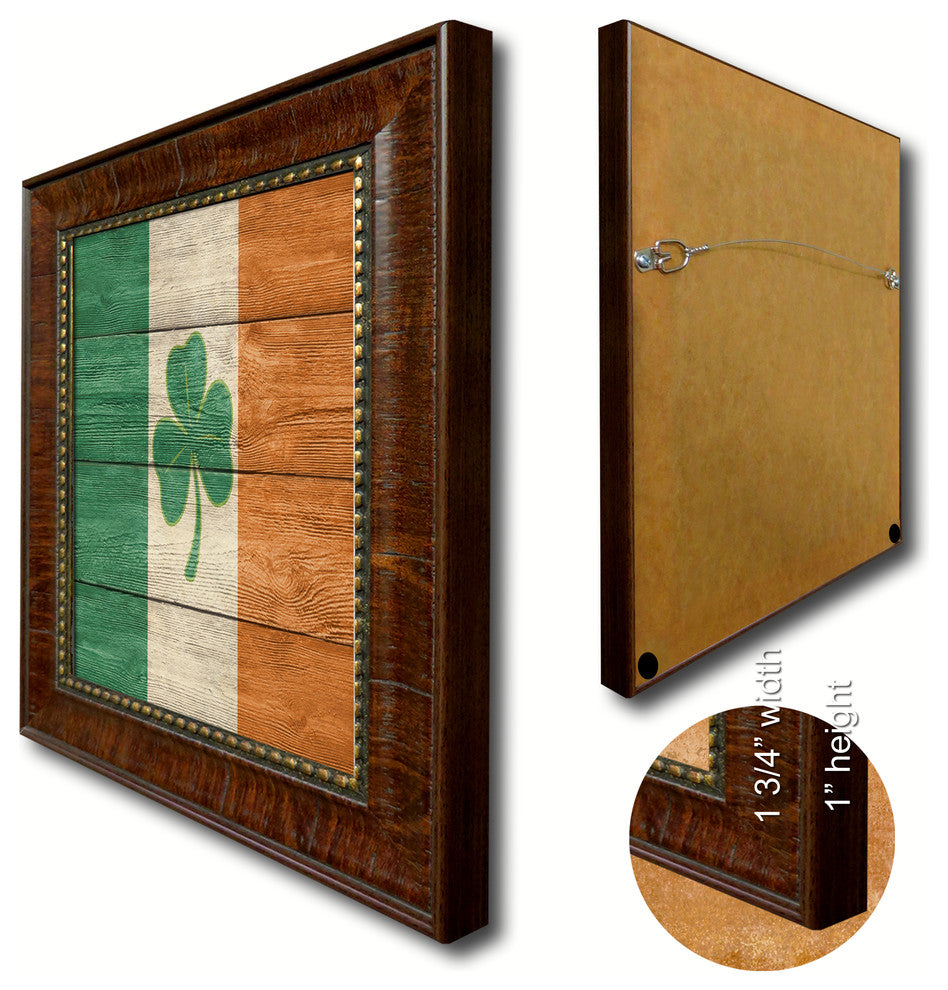 Ireland Saint Patrick Military Textured Flag Print, 15"X21"