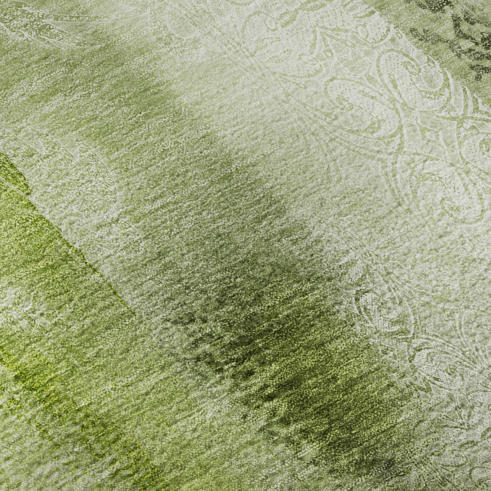 Premium Machine Washable Mayfield AMF537 Sage 2'3" x 7'6" Runner Rug