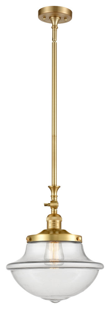 Oxford Mini Pendant, Satin Gold, Clear