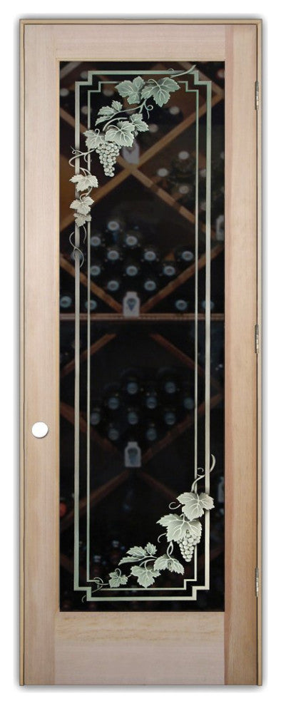 Wine Door - Vineyard Grapes Cascade - Douglas Fir (stain grade) - 28" x 80"...