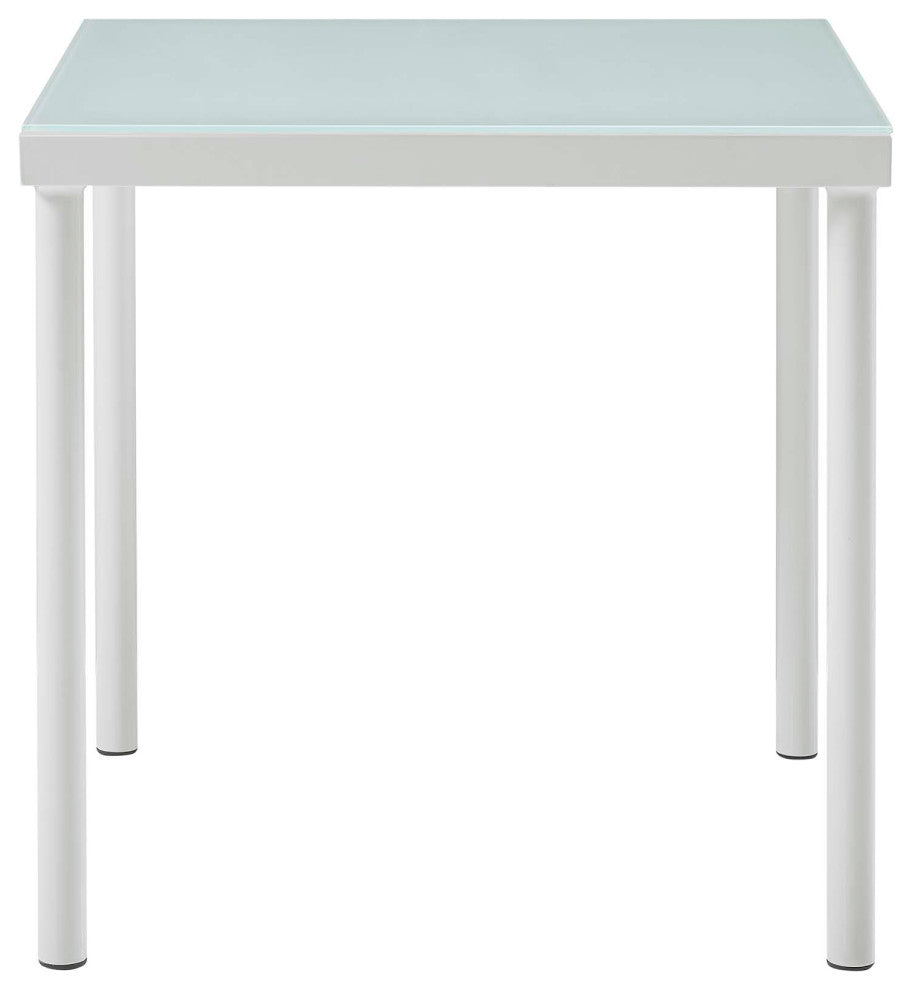Lounge Sectional Sofa Chair Table Set, Sunbrella, Aluminum, Gray, Outdoor