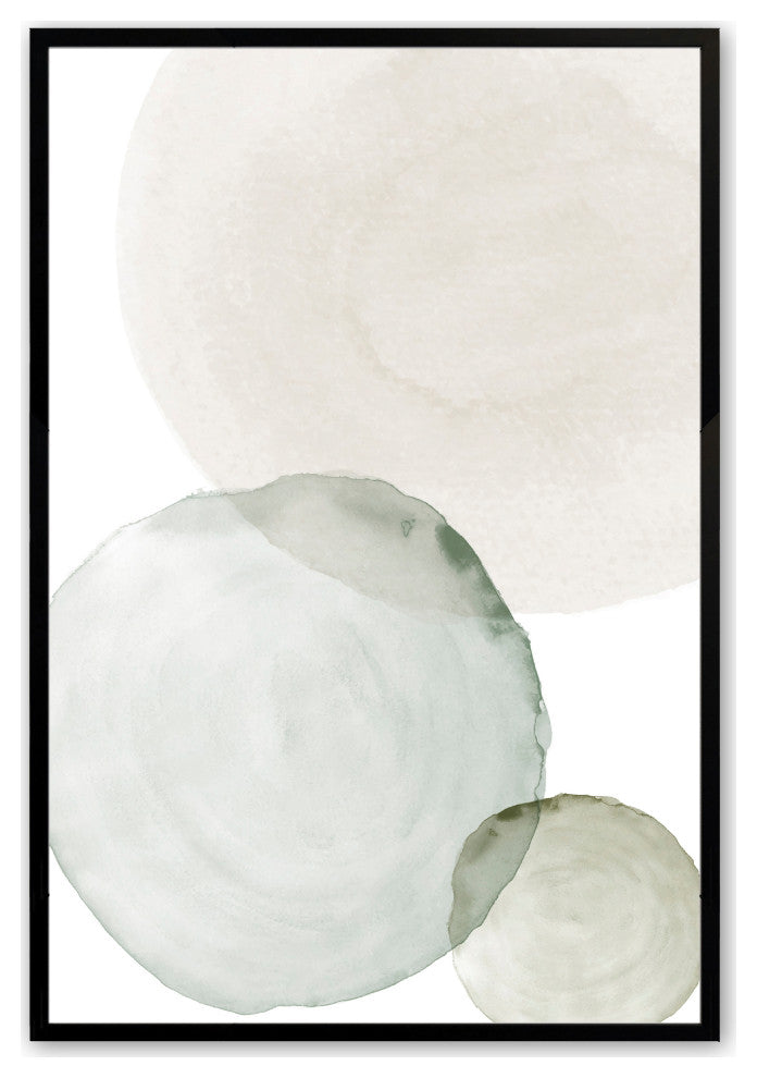 Satin Black 11" x 14" Serene Spheres Framed Print
