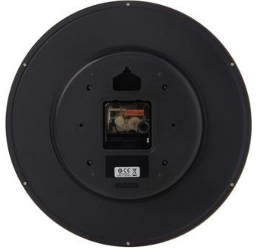 Seiko Clocks, 12" Black Framed Luminous Numbered Wall Clock