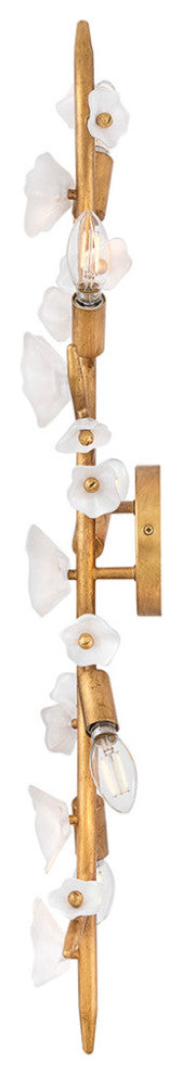 Fredrick Ramond Azalea Large Five Light Sconce, Distressed Brass