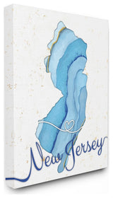 Stupell Industries New Jersey Agate Blue US State Design, 30 x 40