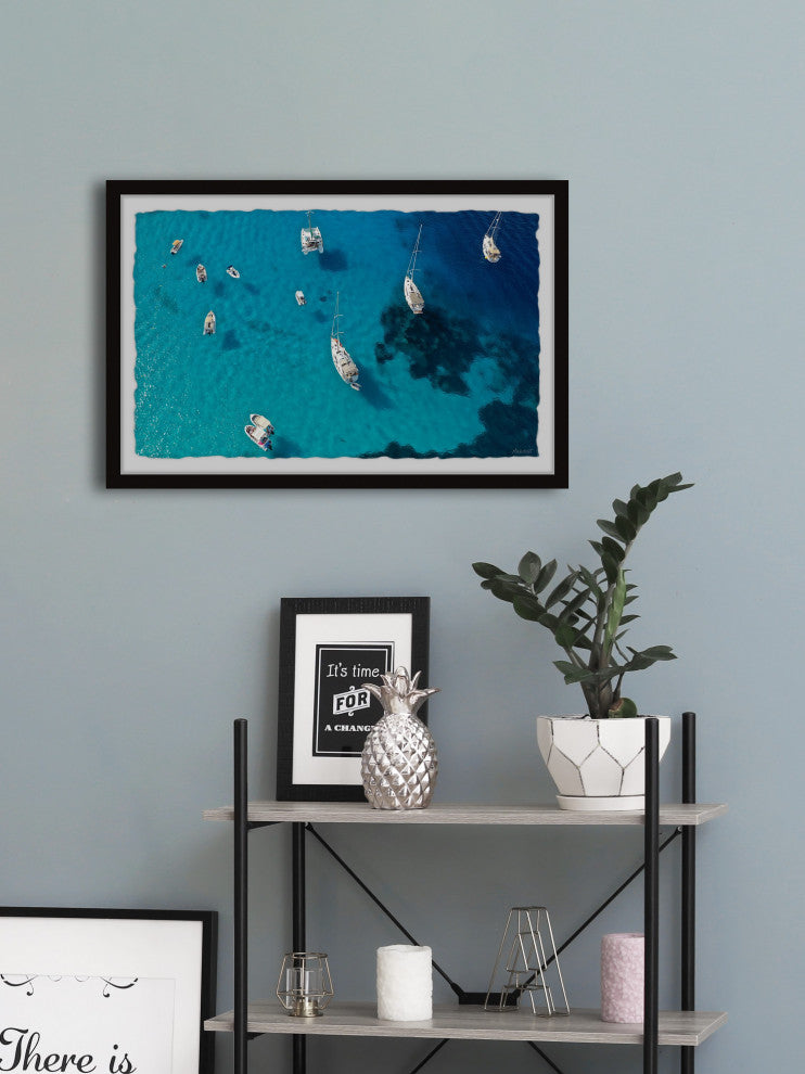 "Anchor Drops" Framed Painting Print, 30x20