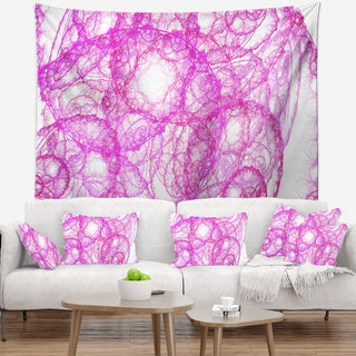 Pink Pattern on White Background Abstract Wall Tapestry, 80"x68"