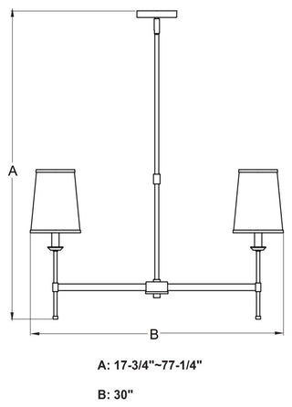 Vaxcel Lighting H0288 Camden 6 Light 30"W Chandelier - Matte Black