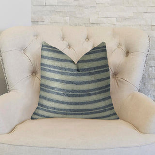 Plutus Stone Manor Indigo Handmade Throw Pillow, (16" x 16")