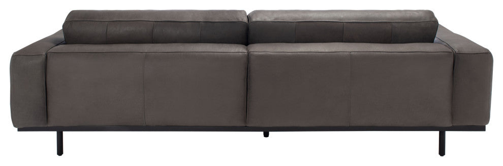 Safavieh Couture Elyssa Leather Sofa, Graphite