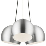 Livex Lighting 3 Light Polished Aluminum Globe Pendant