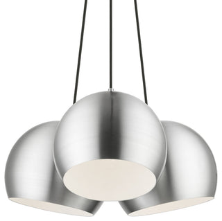 Livex Lighting 3 Light Polished Aluminum Globe Pendant