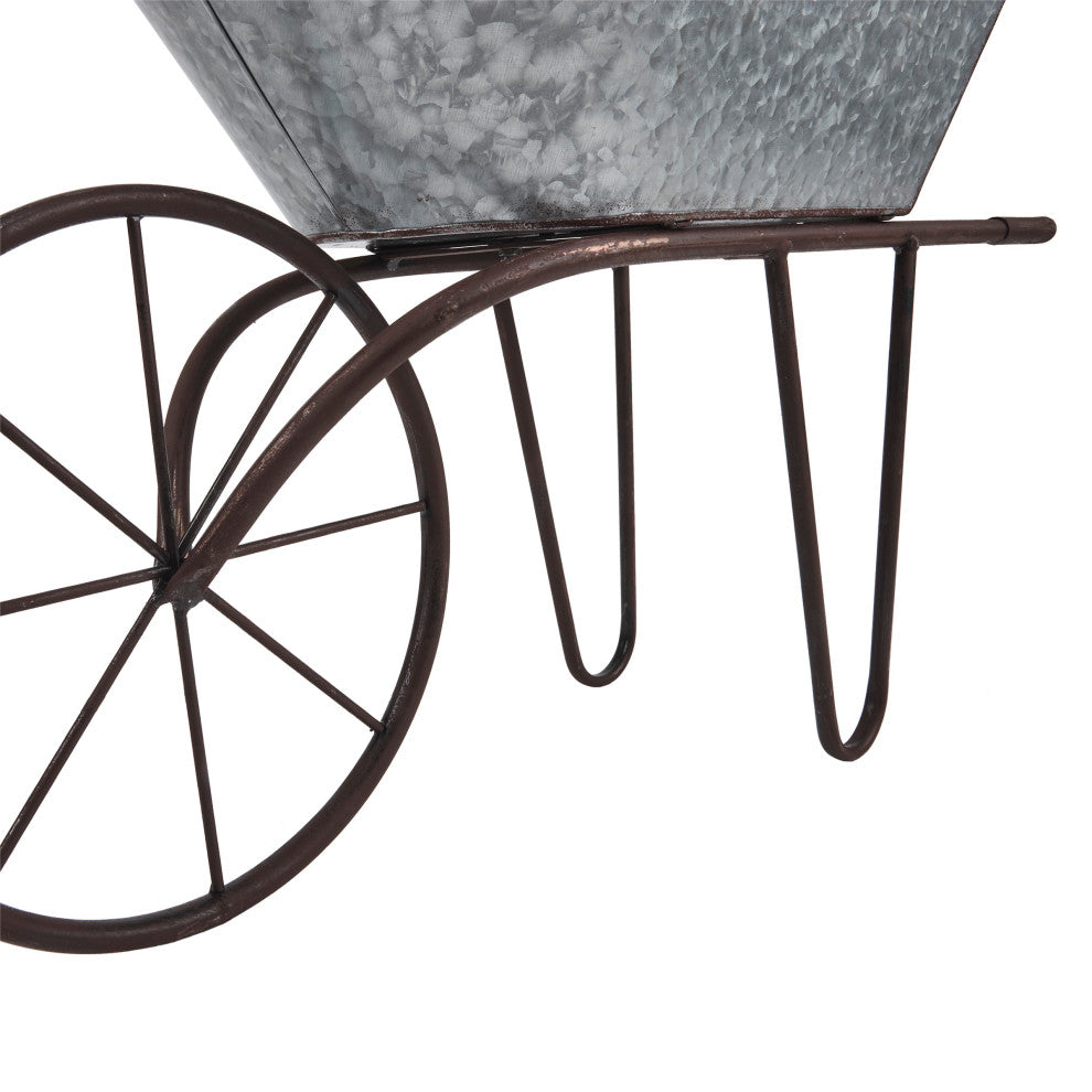 Metal Watering Can Wheelbarrow Fountain