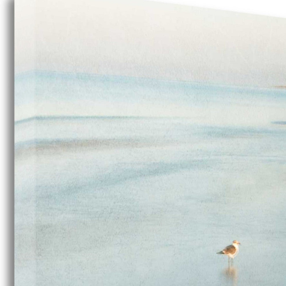 26" Coastal Two Seagulls on the Beach Giclee Wrap Canvas Wall Art