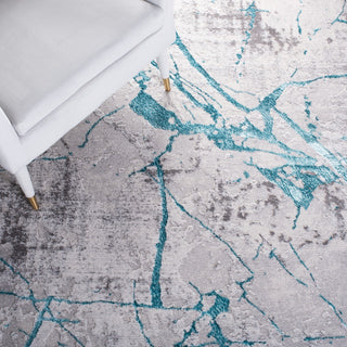 Safavieh Amelia Collection, ALA293 Rug, Grey/Aqua, 5'5"x7'7"