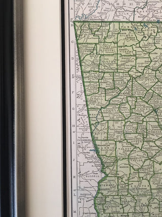 Original Vintage Georgia Map, Framed, 1940s Authentic Map