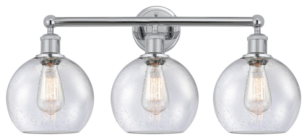 Athens 3-Light 26" Bath Vanity Light, Polished Chrome, Seedy