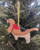 Hand-Knit Basset Hound Christmas Ornament