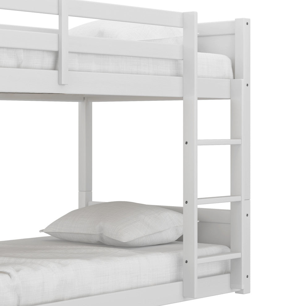 Hillsdale Capri Wood Twin Over Twin Size Floor Bunk Bed with Ladder
