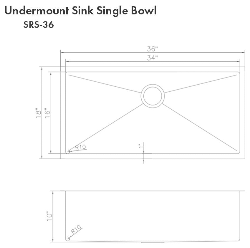 ZLINE Undermount Single Bowl Sink in Stainless Steel with Bottom Grid