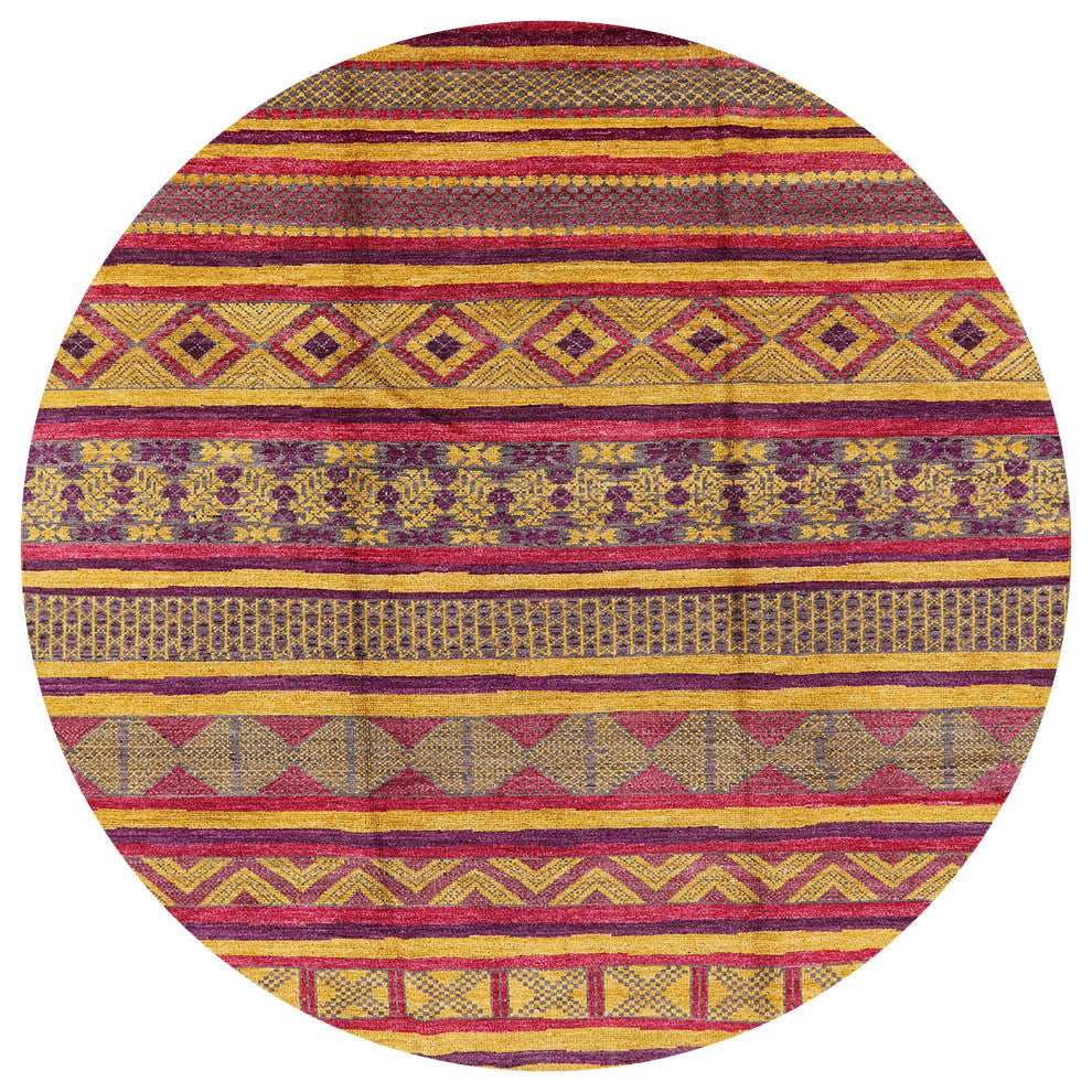 Ahgly Company Indoor Round Mid-Century Modern Area Rugs, 8' Round