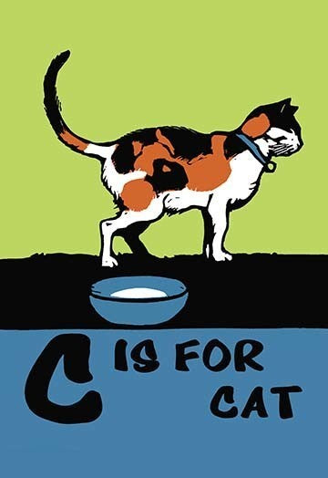 C is for Cat- Gallery Wrapped Canvas Art 28" x 42"