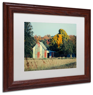 PIPA Fine Art 'Patriotic Barn in Field' Matted Framed Art, 14x11
