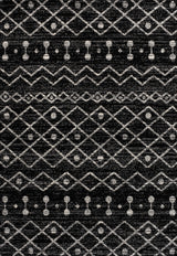 Aksil Moroccan Beni Souk Area Rug, Black/Cream, 3 Ft. X 5 Ft.