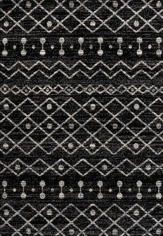 Aksil Moroccan Beni Souk Area Rug, Black/Cream, 3 Ft. X 5 Ft.
