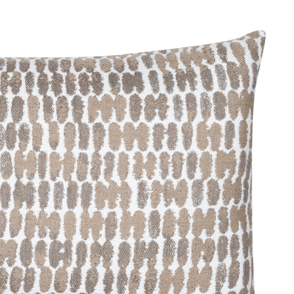 Thumbprint Latte Indoor/Outdoor Performance Pillow, 12" x 20"