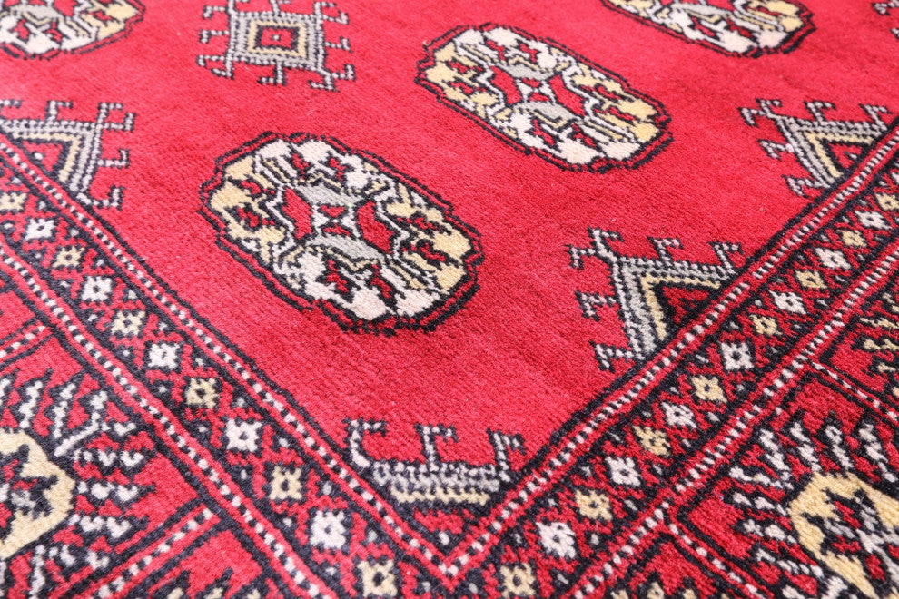 Signed Silky Bokhara Hand Knotted Wool Rug 3' 2" X 5' 2" - Q13761