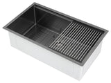 32 in. Single Bowl Undermount Kitchen Sink in Black PVD Nano