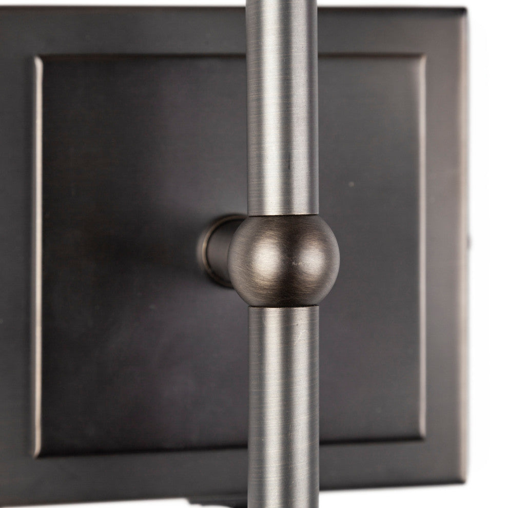 Bourgeois II 9x16 White Fabric Shade Brown Metal Base Wall Sconce